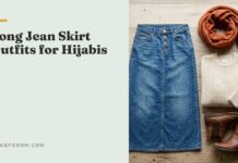 Long Jean Skirt Outfits for Hijabis: 10 Ways to Wear Denim Maxi in Every Season long jean skirt outfits